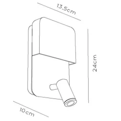 Lucide Boxer LED-vegglampe med spot, hvit Online
