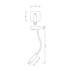 Deko-Light Brahe I LED-vegglampe, leselampe, hvit Hot