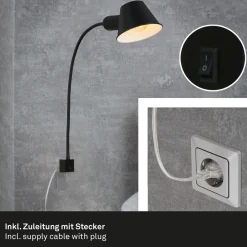 Briloner Brello vegglampe, skruefeste, svart Sale