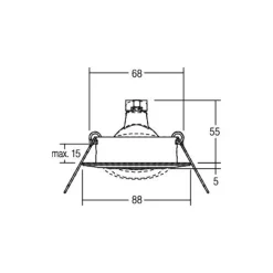 BRUMBERG Breena-R innfelt GX5.3 rund krom matt Clearance