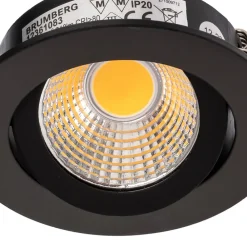 BRUMBERG LED-downlight, 38° rund svart 3 000 K| Butikkbelysning