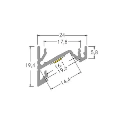 BRUMBERG One LED utenpåliggende hjørneprofil, aluminium, 1 meter| Lysstriper