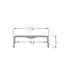BRUMBERG One LED utenpåliggende monteringsprofil, aluminium, flat, 1 meter| Dekorasjonsbelysning