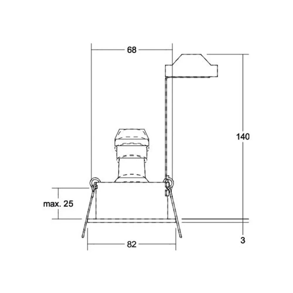 BRUMBERG Tirrel dyp GU10 innfelt spot, rund, aluminium Clearance