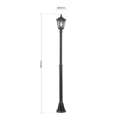 ORION Brun lysstolpe Fabio 1fl 211 cm| Lyktestolper
