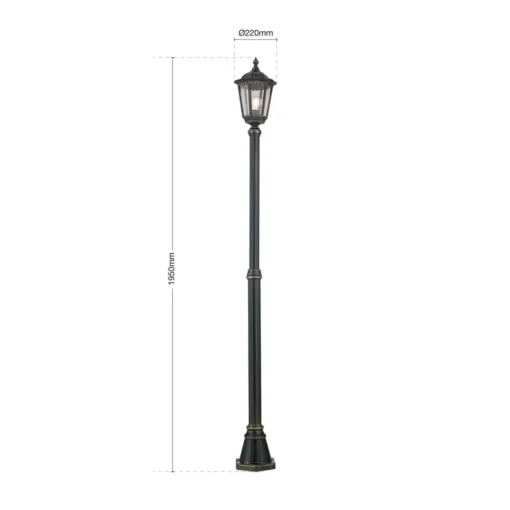 ORION Brun lysstolpe Fabio 1fl 211 cm| Lyktestolper