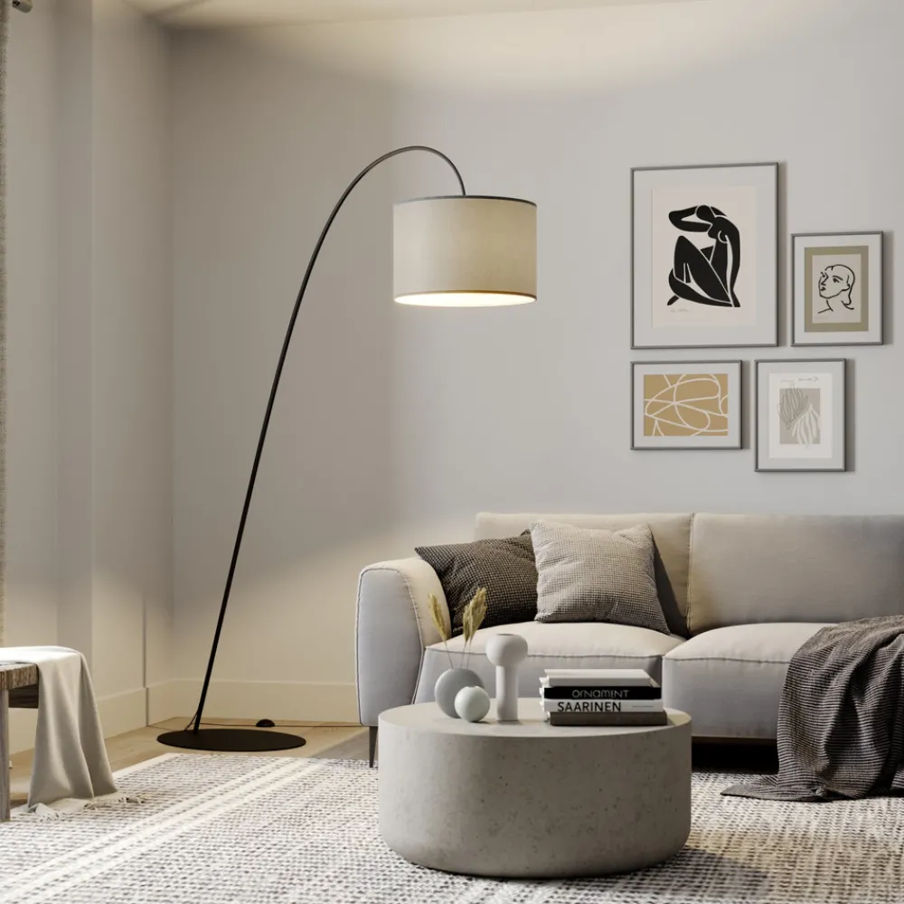 Nowodvorski Lighting Buelampe Alice med tekstilskjerm grå