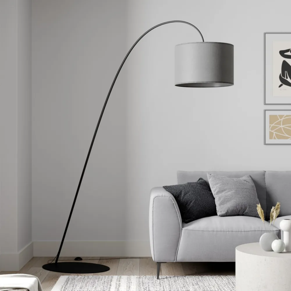 Nowodvorski Lighting Buelampe Alice med tekstilskjerm grå