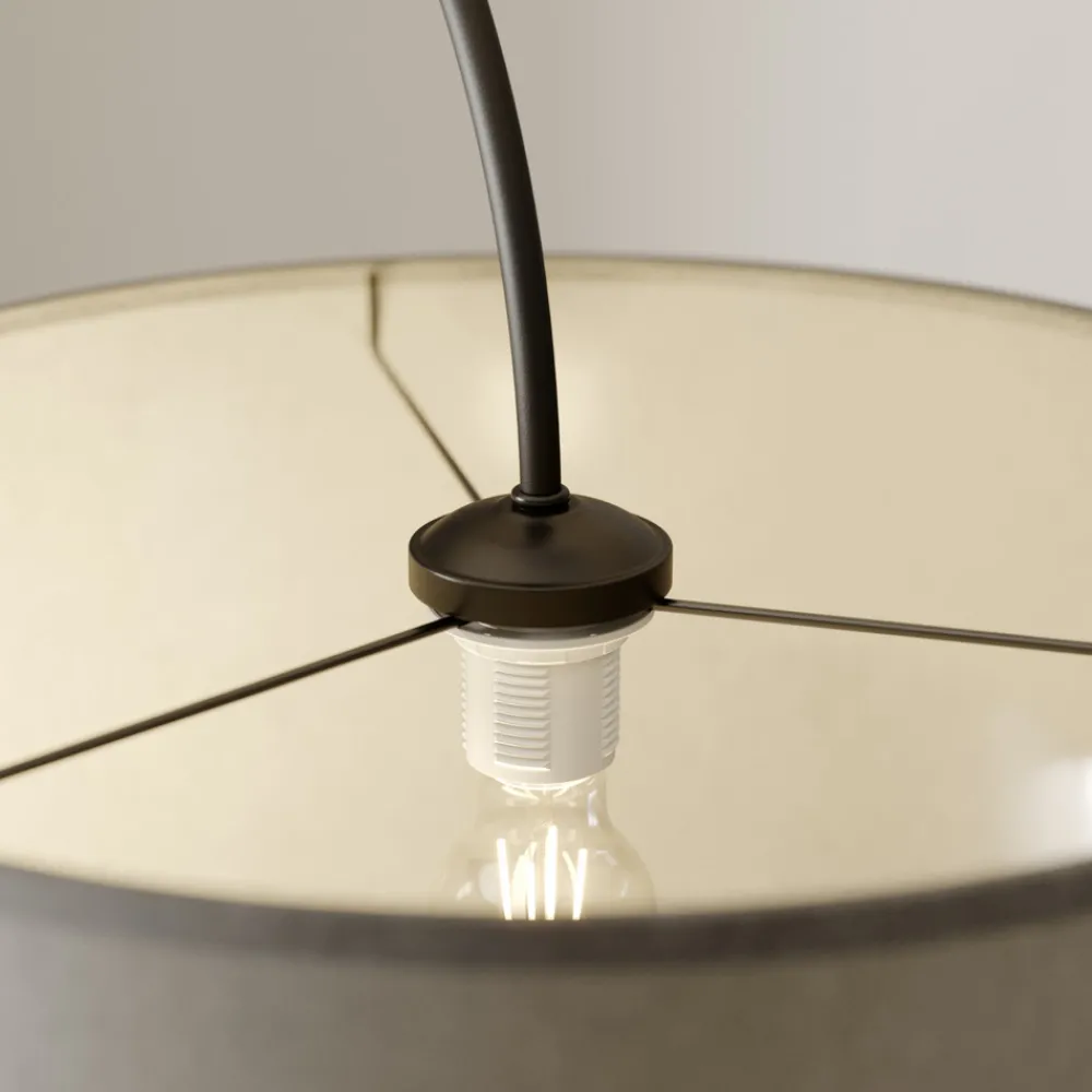 Nowodvorski Lighting Buelampe Alice med tekstilskjerm grå