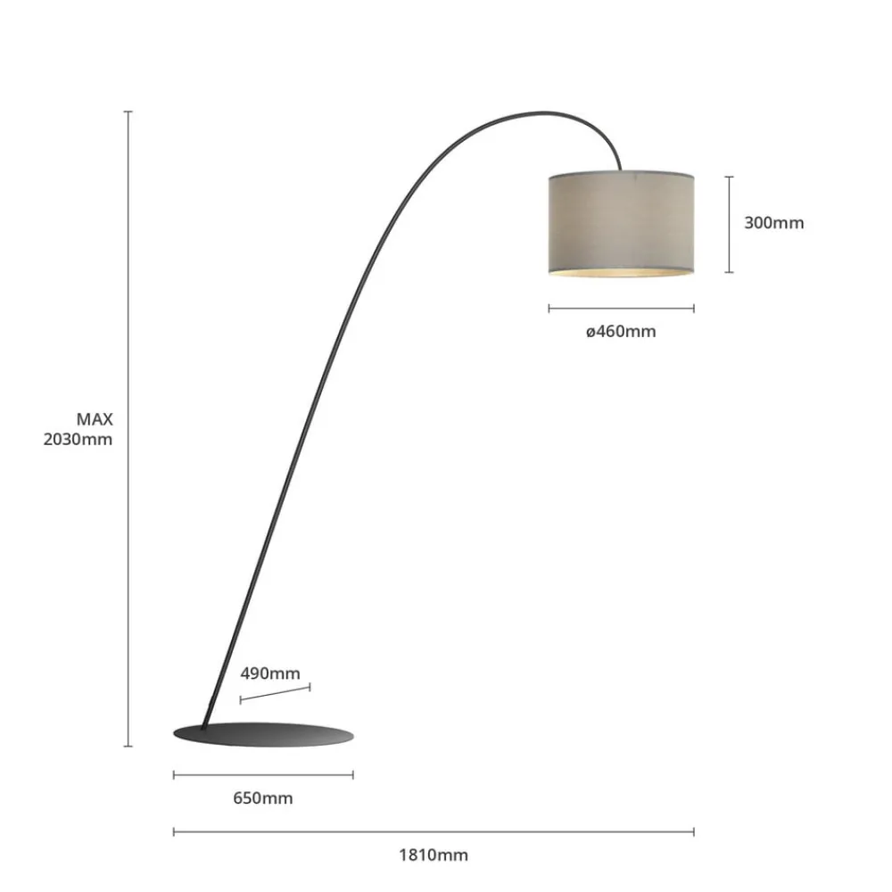 Nowodvorski Lighting Buelampe Alice med tekstilskjerm grå