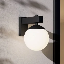 EGLO Bufalata utendørs vegglampe, svart/opalhvit Hot