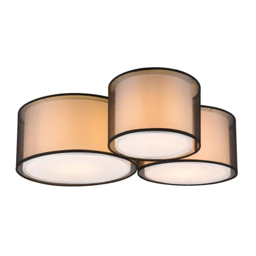 Trio Lighting Burton taklampe, 65x55cm, tre lampeskjermer| Taklamper