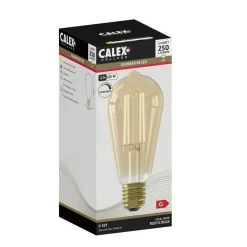 Calex E27 ST64 LED 3,5W LED filament gull 821| E27 Pærer|Dimbar Led-Pære
