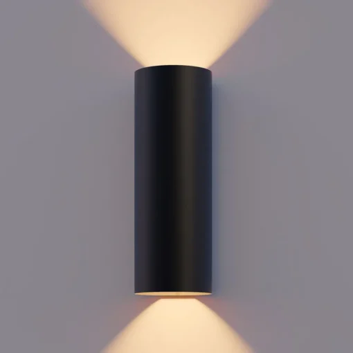 Calex LED utendørs LED-vegglampe Rund, opp/ned, høyde 23 cm, svart| Kommersiell Utebelysning