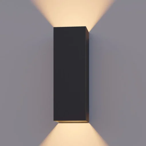 Calex LED utendørs vegglampe Rektangel opp/ned høyde 23cm sort Discount