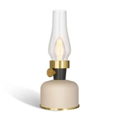 Calex LED-bordlampe med batteri Lavinio, sandfarget, dimmer| Terrassebelysning