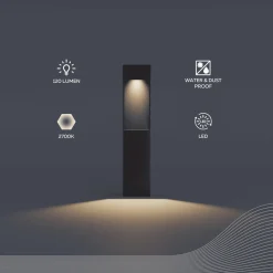 Calex LED-sokkellampe Terni, svart aluminium, IP65 Best