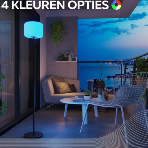 Calex LED-solcellegulvlampe, IP44, med trekkbryter| Solcellelamper