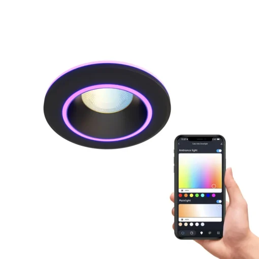 Calex Smart Halo downlight CCT RGB svart Hot
