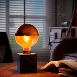 Calex Square Marble bordlampe, svart Best