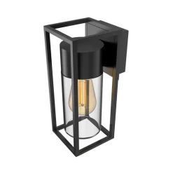 Calex utendørs vegglampe, bunnuttak, aluminium, svart| Vegglamper Utendørs