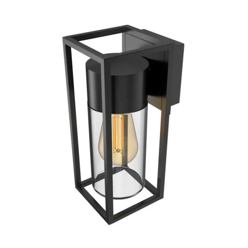 Calex utendørs vegglampe, bunnuttak, aluminium, svart| Vegglamper Utendørs