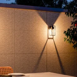 Calex utendørs vegglampe, bunnuttak, aluminium, svart| Vegglamper Utendørs
