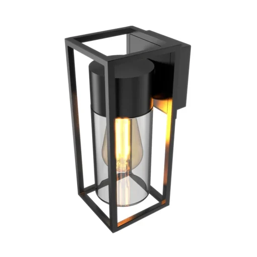 Calex utendørs vegglampe, bunnuttak, aluminium, svart| Vegglamper Utendørs