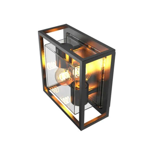 Calex utendørs vegglampe, 2-lys, topp/bunn, aluminium, svart Clearance