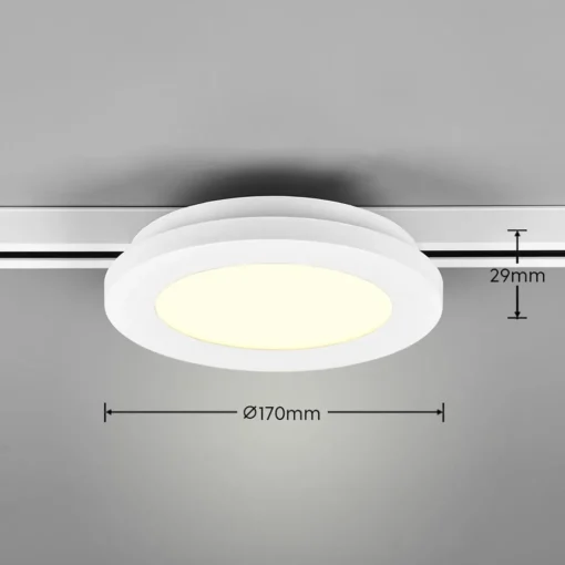 Trio Lighting Camillus LED-skinnelampe for DUOline, hvit, Ø 17 cm| Skinnesystem