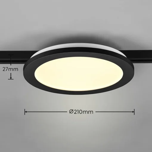 Trio Lighting Camillus LED-skinnelampe for DUOline, svart, Ø 26 cm| Skinnesystem