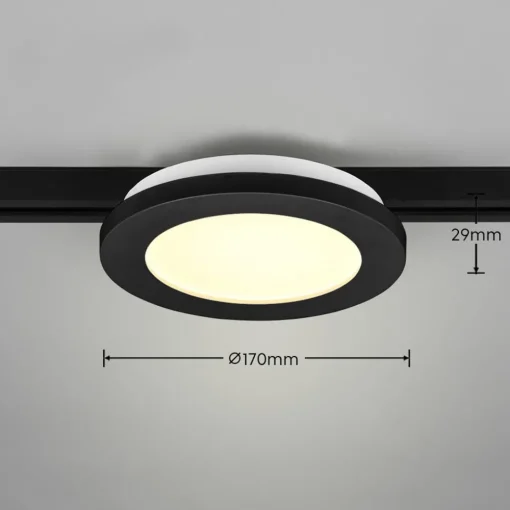 Trio Lighting Camillus LED-skinnelampe for DUOline, svart, Ø 17 cm| Skinnesystem