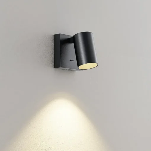 Deko-Light CAN TILT veggspot, svart, 10 x 10 cm, metall, USB-bryter| Vegglamper