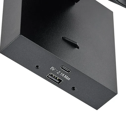Deko-Light CAN TILT veggspot, svart, 10 x 10 cm, metall, USB-bryter| Vegglamper