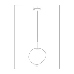 Eco-Light Canopus hengelampe, gullfarget, Ø 36 cm, glass, E27 New
