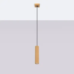 SOLLUX LIGHTING Carbon pendellampe, gullfarget, Ø 6 cm, aluminium Best