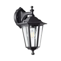 Brilliant Carleen utendørs vegglampe, pendel, svart, metall, glass| Vegglamper Utendørs