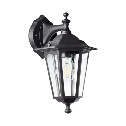 Brilliant Carleen utendørs vegglampe, pendel, svart, metall, glass| Vegglamper Utendørs