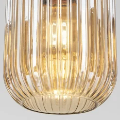 ORION Carneval pendellampe, antikk messing/amber, Ø 14 cm, glass| Pendellamper