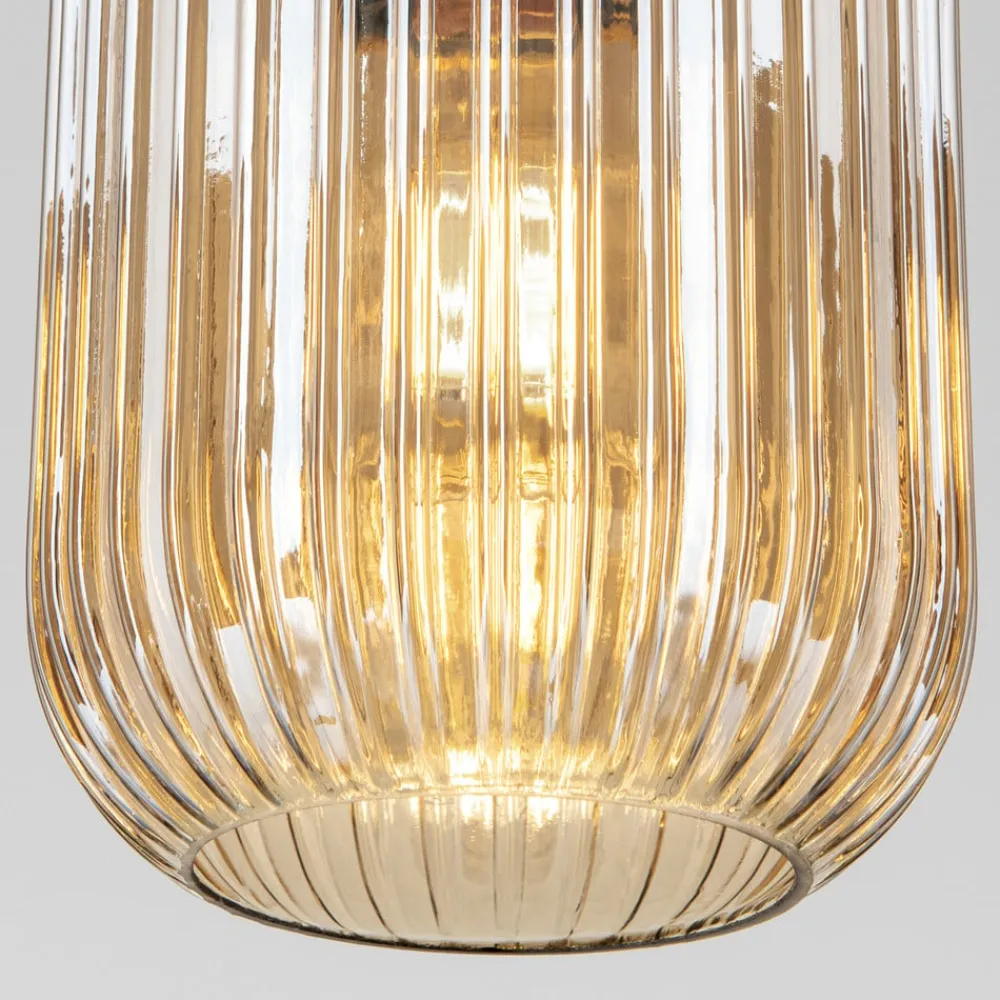 ORION Carneval pendellampe, antikk messing/amber, Ø 14 cm, glass| Pendellamper