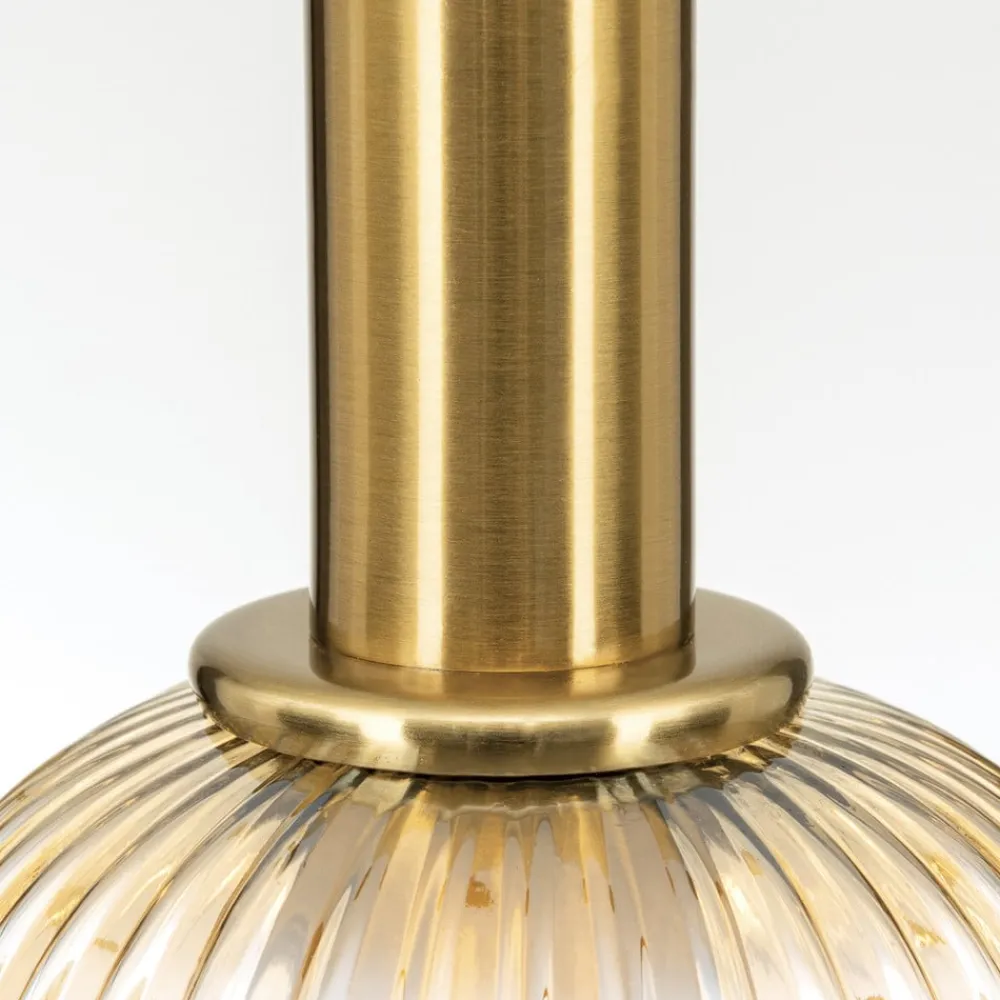 ORION Carneval pendellampe, antikk messing/amber, Ø 14 cm, glass| Pendellamper