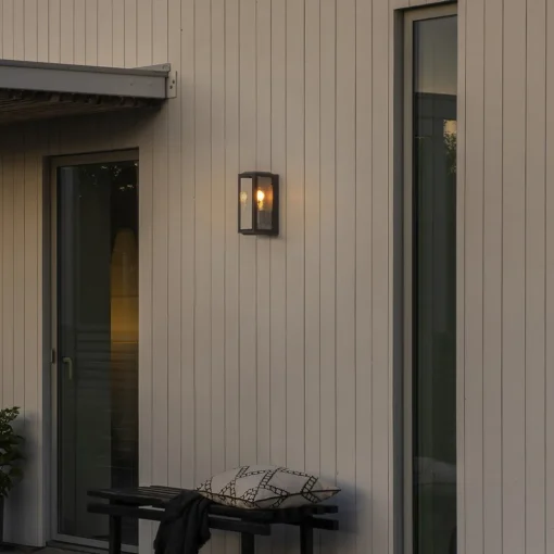 Konstsmide Carpi utendørs vegglampe, svart, 12,5 x 30 cm Discount