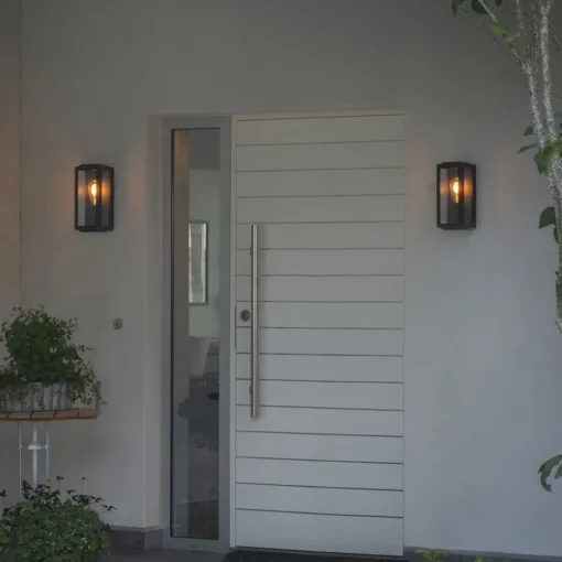 Konstsmide Carpi utendørs vegglampe, svart, 12,5 x 30 cm Discount