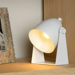 Lucide Chago bordlampe i metall, hvit