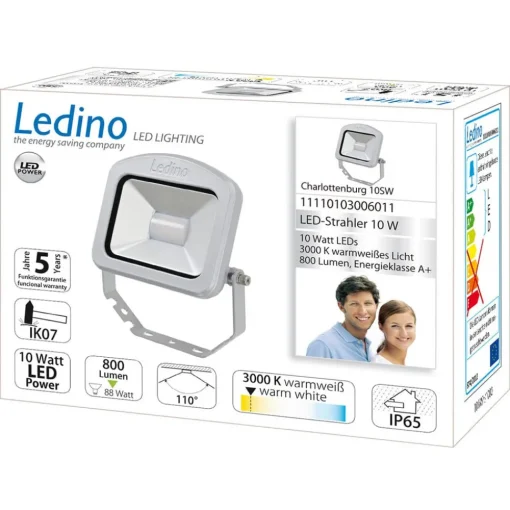 Ledino Charlottenburg utendørs LED-spot sølv 10W 3 000 K| Utespotter