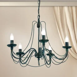 ORION CLARA lysekrone i herregårdsstil med fem lys| Lysekroner