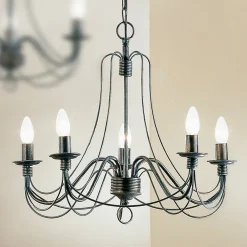 ORION CLARA lysekrone i herregårdsstil med fem lys| Lysekroner