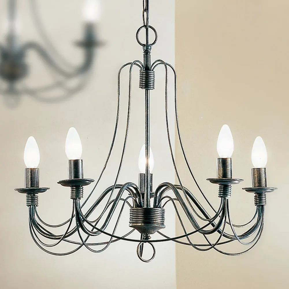 ORION CLARA lysekrone i herregårdsstil med fem lys| Lysekroner