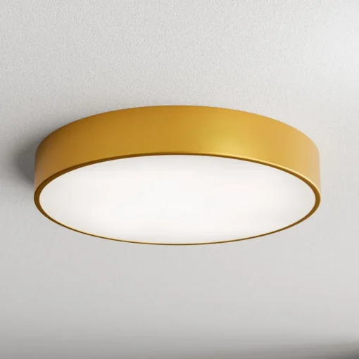 TEMAR LIGHTING Cleo 500 taklampe, gull, sensor, IP54, Ø 50 cm, metall| Taklamper