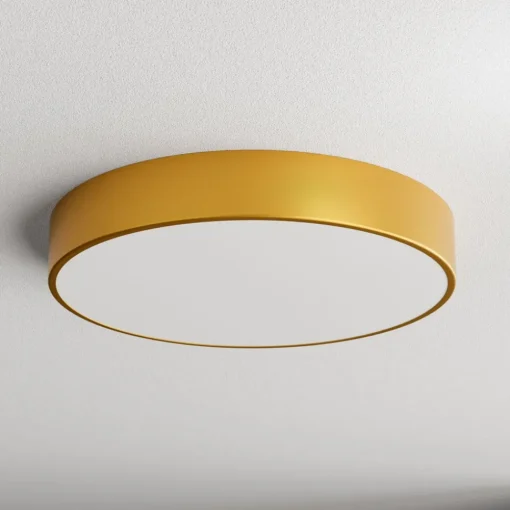 TEMAR LIGHTING Cleo 500 taklampe, gull, sensor, IP54, Ø 50 cm, metall| Taklamper